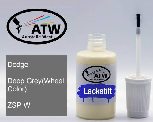 Dodge, Deep Grey(Wheel Color), ZSP-W: 20ml Lackstift, von ATW Autoteile West.